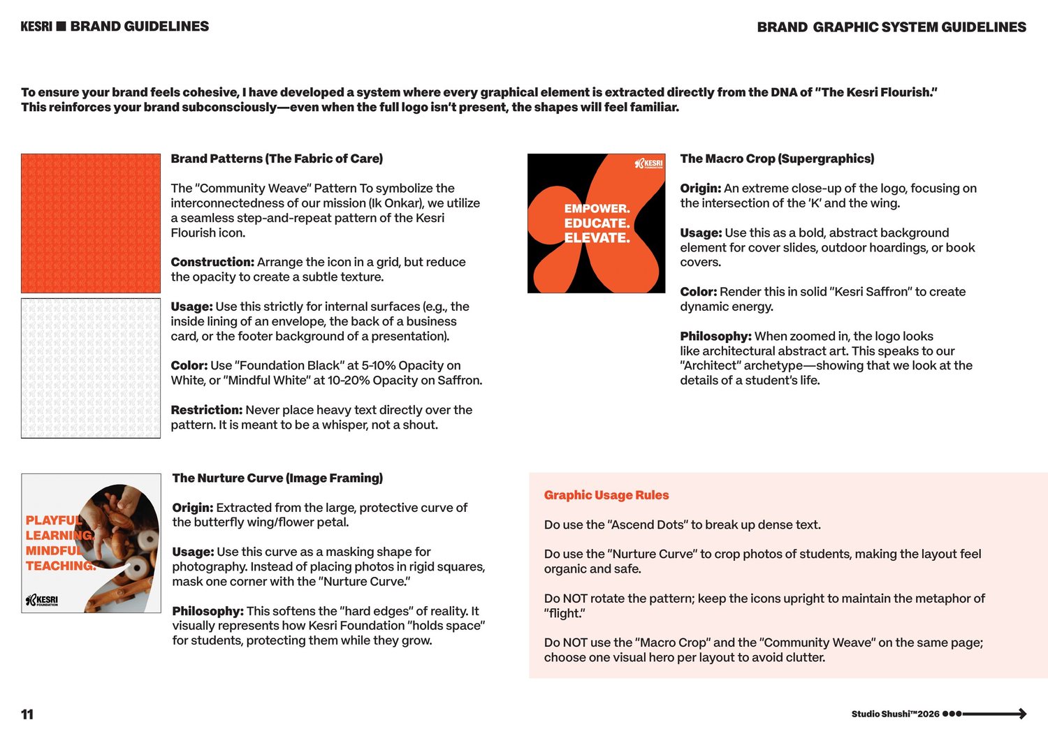 Kesri Foundation graphic system and supergraphic