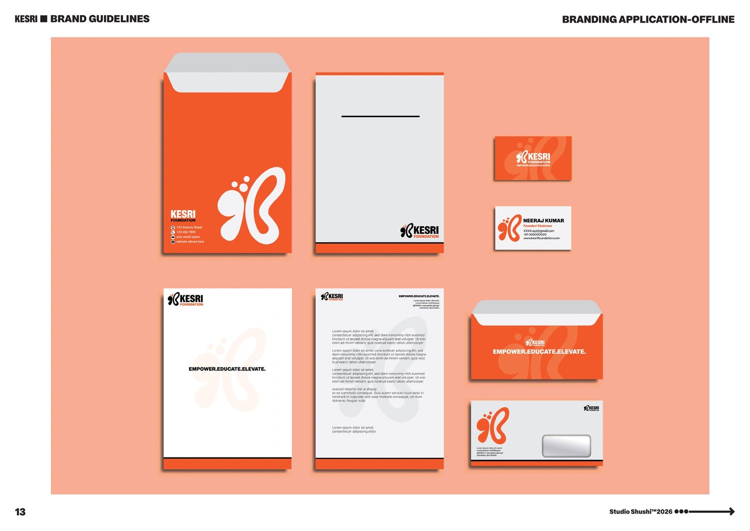 Kesri Foundation stationery application